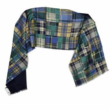 Brooks Brothers 346 Silk And Wool Reversible Plaid Scarf Fringe 58”
