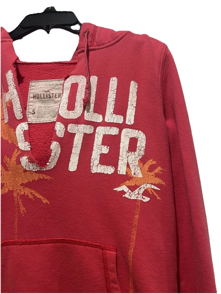 Sudadera con capucha Hollister vintage para mujer talla pequeña rosa brillante aplastada Y2K Foto 3 de 4