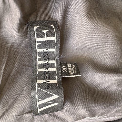White by Vera Wang Sz 20 Strapless Gown Women Tulle Maxi Formal Dress Gray Taupe - Picture 5 of 6