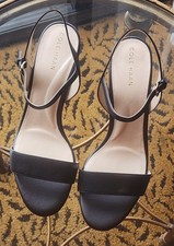  165 Cole Haan Women's Josie Block Heel Black Leather Sandals Size 10B