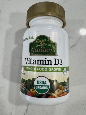 Nature's Plus Source of Life Garden Vitamin D3 60 Vegan Capsules Exp 02/28