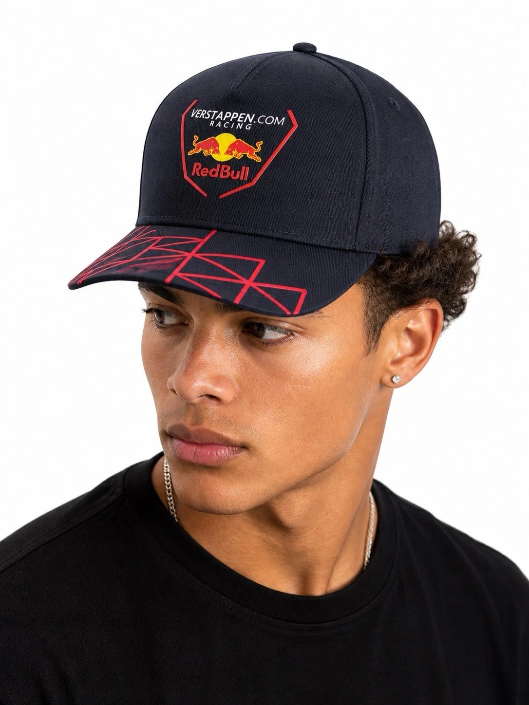 Verstappen Red Bull Racing Cap Black Adjustable Curved Peak Trucker UK Dispatch