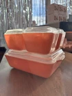 Vintage 1950s Pyrex Pink Flamingo Fridgies Set