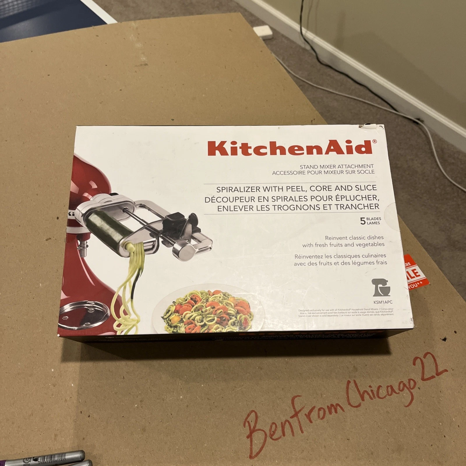 KitchenAid Spiralizer Stand Mixer Attachment With Peel, Core and Slice / KSM1APC