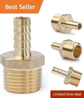 Versatile 3/8'' x 1/2'' NPT Brass Adapter Fitting for Gas, Oil, Water