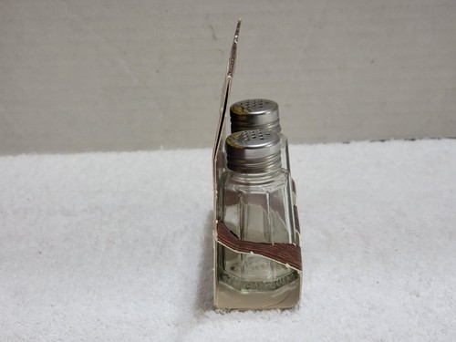 GENCO VINTAGE ACHTECKIGE SALZ & PFEFFERSTREUER 3" HOCH KLARGLAS EDELSTAHLDECKEL - Bild 2 von 5