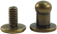 Head Button 5Mm Brass Stud Screwback Screw Back Spots for Leather Rivet 100 Sets