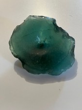 LARGE PIECE GENUINE SURF TUMBLED GREEN SEA GLASS 4"