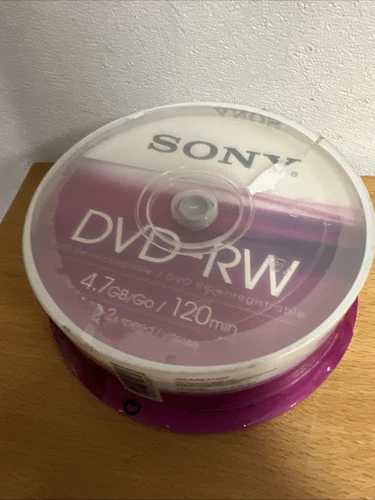 Sony DVD-RW 4.7GB 120Min 1x-2x Blank Rewritable Discs 25-Pack New Factory Sealed