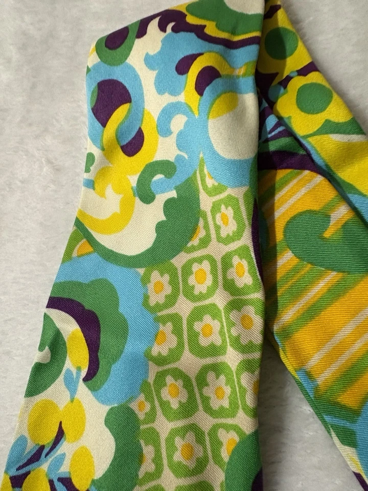 Corbata de Colección Corbatas de Armand Años 60 70 Algodón Psicodélico Trippy Ancha 54” X 4” Foto 4 de 4