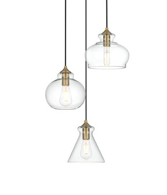 Elegant Lighting LD2247 Destry 3 Light 19''W Multi Light Pendant - Gold