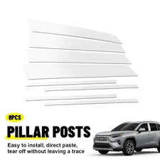 Chrome Exterior Side Door Window Pillar Post Cover Trim For 2019-25 Toyota RAV4