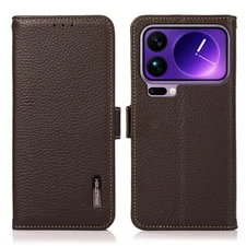 Full Grain Genuine Leather Card Slots Flip Wallet Case Cover f Xiaomi 17 Pro Max