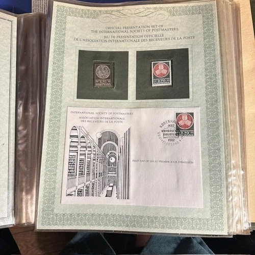 DENMARK 1982 SILVER INGOT STAMP ON STAMP INGOT & STAMP & FDC UNIVERSITY 20079