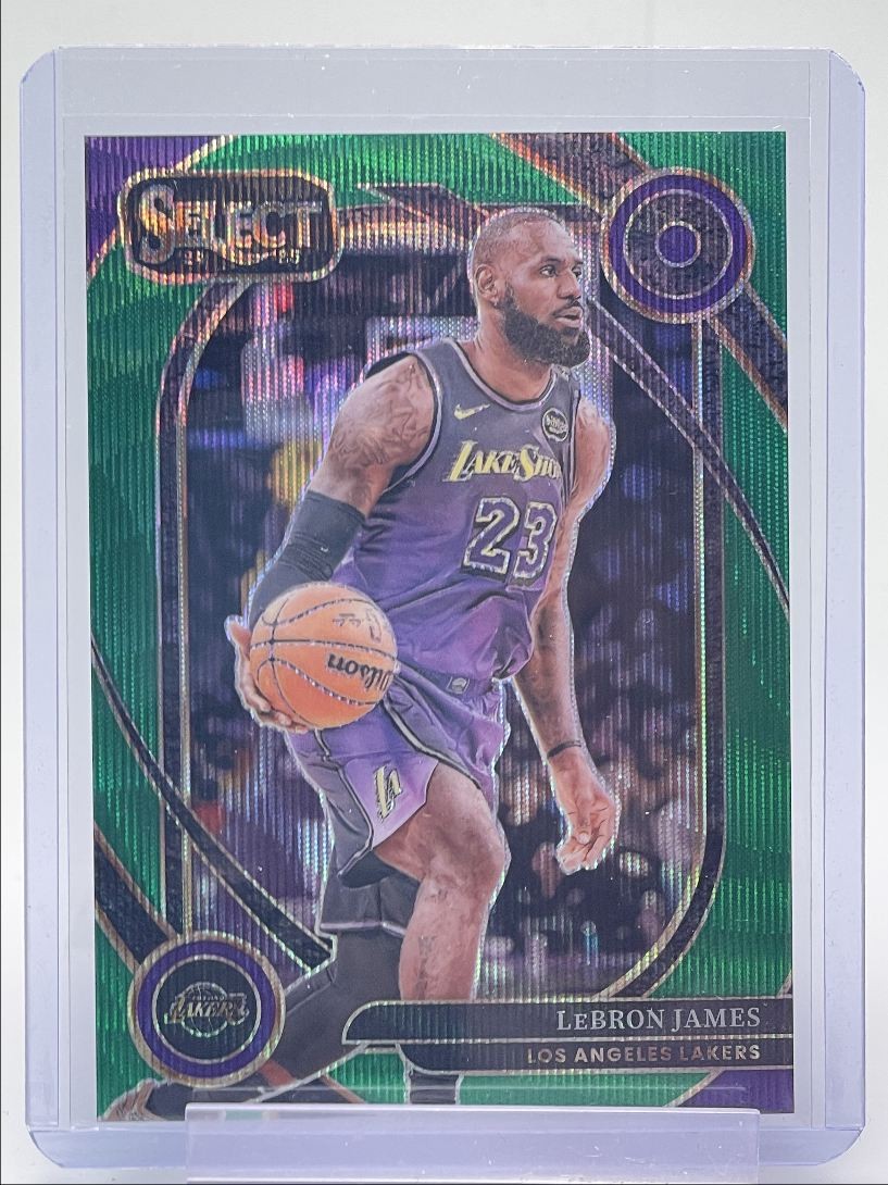 LEBRON JAMES 2024-25 SELECT COURTSIDE GREEN WAVE PRIZM LAKERS SSP /50 Q4966