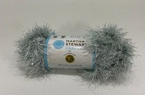 Lion Brand Martha Stewart Glitter Eyelash  - 555, AQUAMARINE CRYSTAL - 1 skein