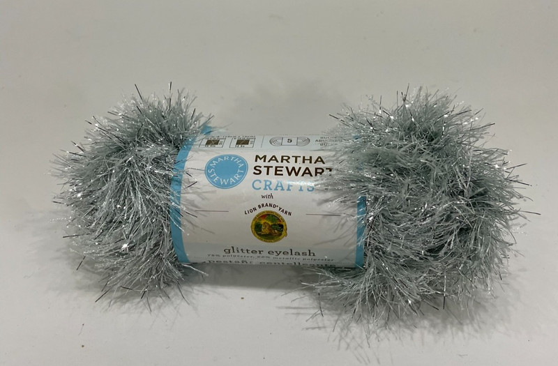 Lion Brand Martha Stewart Glitter Eyelash  - 555, AQUAMARINE CRYSTAL - 1 skein