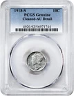 1918-S  Mercury Dime   PCGS AU details cleaned