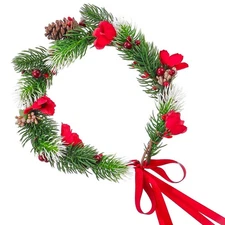 Christmas Wreath Crown Headband Artificial Eucalyptus Front Door