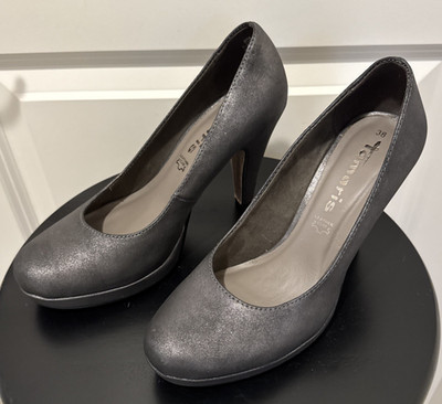 NEW Women's Sz 38 Tamaris Sz 7.5  Metallic Contemporary High Court Shoe T572