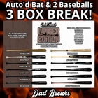 LOS ANGELES DODGERS autographed Gold Rush Bat + 2 signed Baseball: 3 BoxBreak