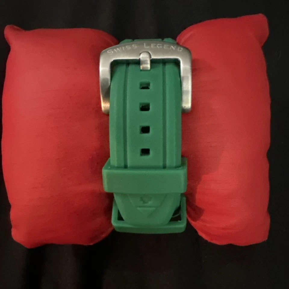 Swiss Legend Watch Mens Neptune Green Dial Silicone 44MM Quartz 212002391 Works! - Image 4 of 4