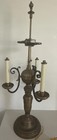 Vtg Decorative Crafts Inc 3 Faux Stem 2 Light Brass Table Lamp 33” Tall 1930’s