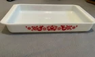 Vintage Pyrex Friendship Red Birds Lasagna Pan Red & White 13.5"x9"