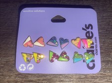 Claire s Resin Glitter Heart Neon Earrings Nwt Birthday Christmas Star