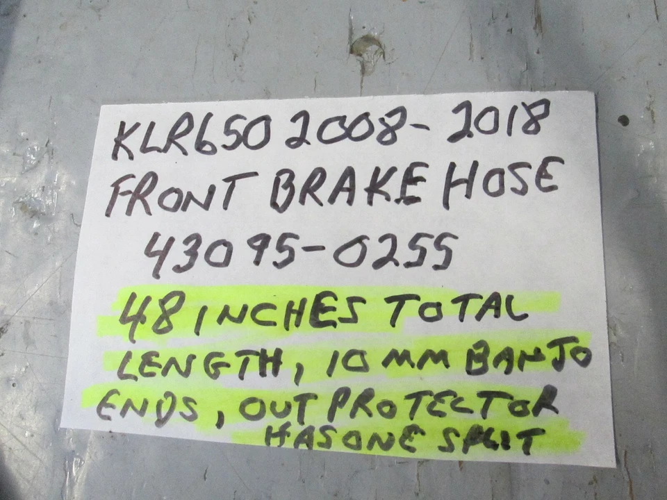 Manguera de freno delantera Kawasaki 2008-2018 KLR650 43095-0255 Foto 3 de 4