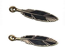 Coach Double Sided Logo Signature C Feather Charm Necklace Pendant Gift Box
