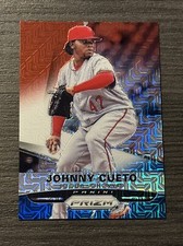 2015 Panini Prizm Red White Blue Mojo Johnny Cueto Cincinnati Reds #88