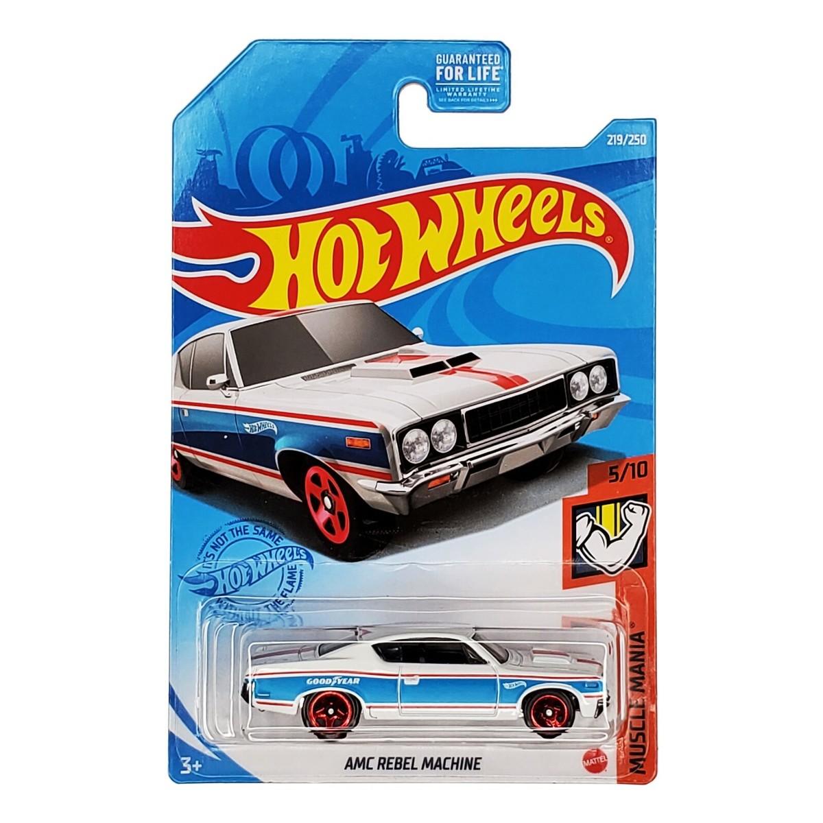 HOT WHEELS 1970 AMC Rebel Machine White Car Muscle Mania GTB44