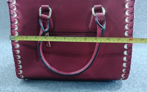 Wilson Leather Woman Crimson Red Handbag Lacey Satchel New with Tags - Picture 3 of 11