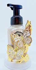 BATH  BODY WORKS CERAMIC GOLD BUTTERFLIES GENTLE FOAMING HAND SOAP HOLDER NEW