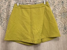 Sincerely Jules Womens Stretch Skirt/Skort Asymmetrical Wrap Green Size Large
