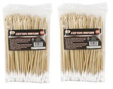 400 IIT 6" INDUSTRIAL BAMBOO HANDLE COTTON SWABS TIPS DETAILING CLEANING Q GUN