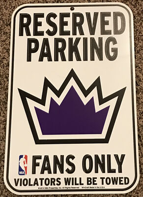 M Fans Only Sign Sacramento Kings NBA Reserved Parking Fans Only Wall Garage Man Cave ...