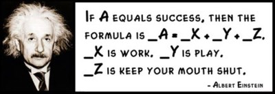 Wall Quote - ALBERT EINSTEIN  - If a Equals Success, Then the Formula Is 