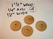Quattro Ruote Giocattolo in Legno Dia 1 1/2" - Asse 1/2" largo - 1/4" - 4