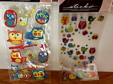 Sticko Owl Puffy Stickers Hoot and Hoot  Tweets Glitter Partial EK Success