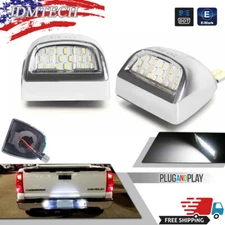 2x Silver LED License Plate Lights For Chevy Silverado GMC Sierra 1500 2500 3500