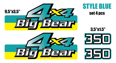 #ad Blue Gas Tank Graphics kit fits Y350 Yamaha Big Bear 4x4 2x4 Side Decal Sticker $20.00