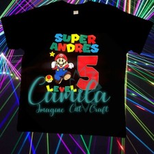 Super Mario Bros Custom t-shirt Personalize Birthday gift