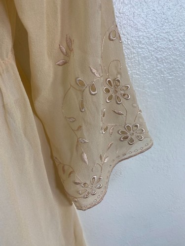 La Perla Beige Silk Dress size 2 Made in Italy Sheer Lightweight 3/4 Sleeves - Picture 15 of 19