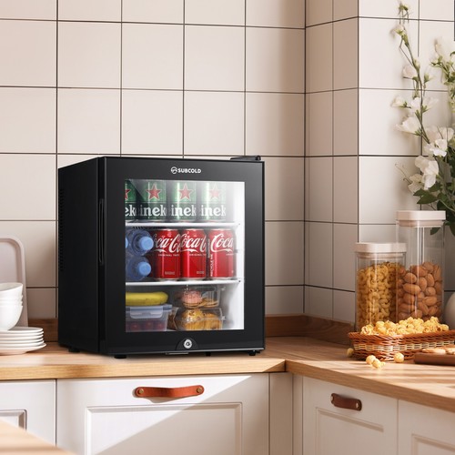 Subcold 30L Mini Fridge Double-Glazed Glass Door Frost-Free AIRE30 LED Black - Picture 2 of 14