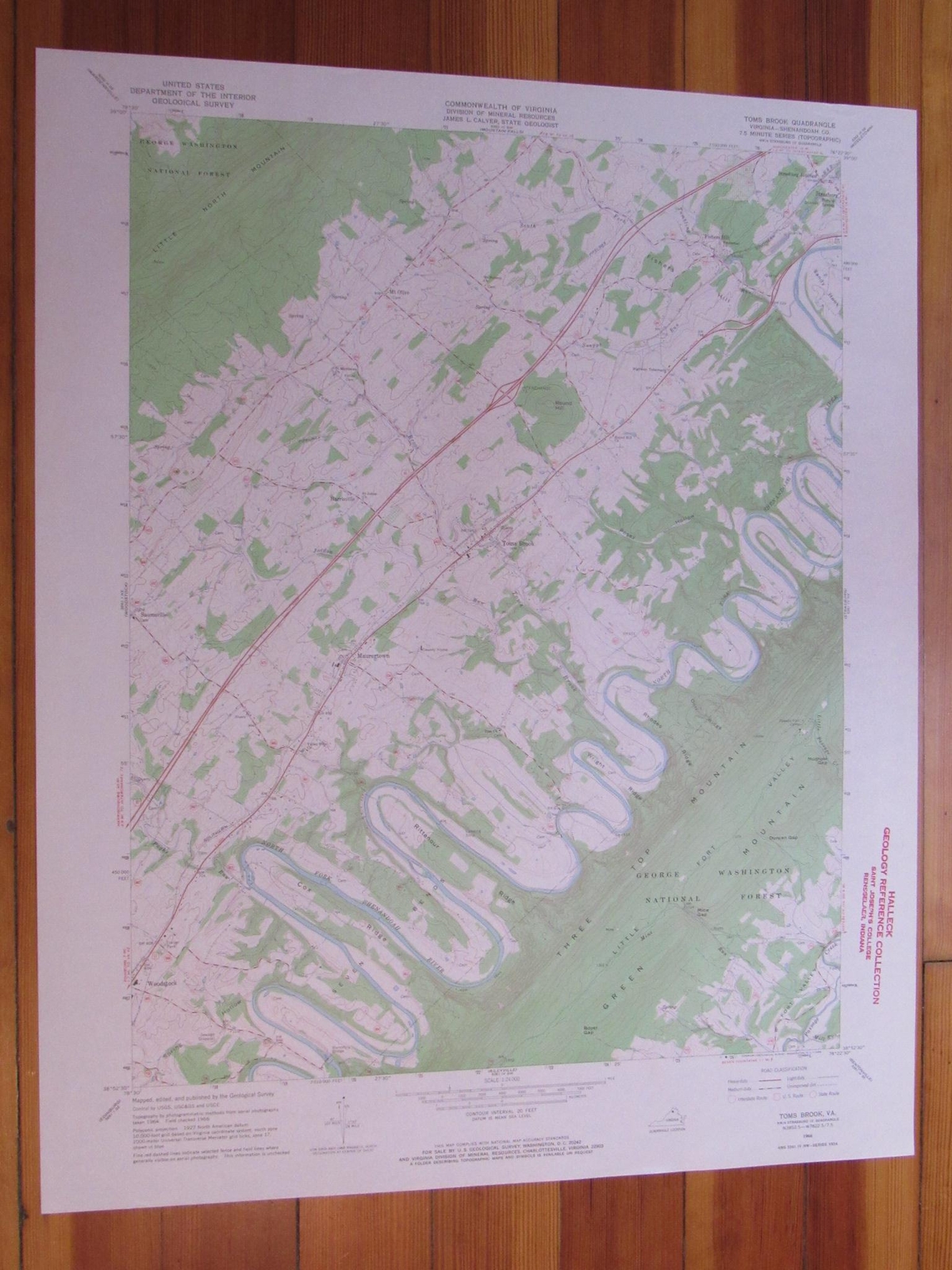 Toms Brook Virginia 1968 Original Vintage USGS Topo Map eBay