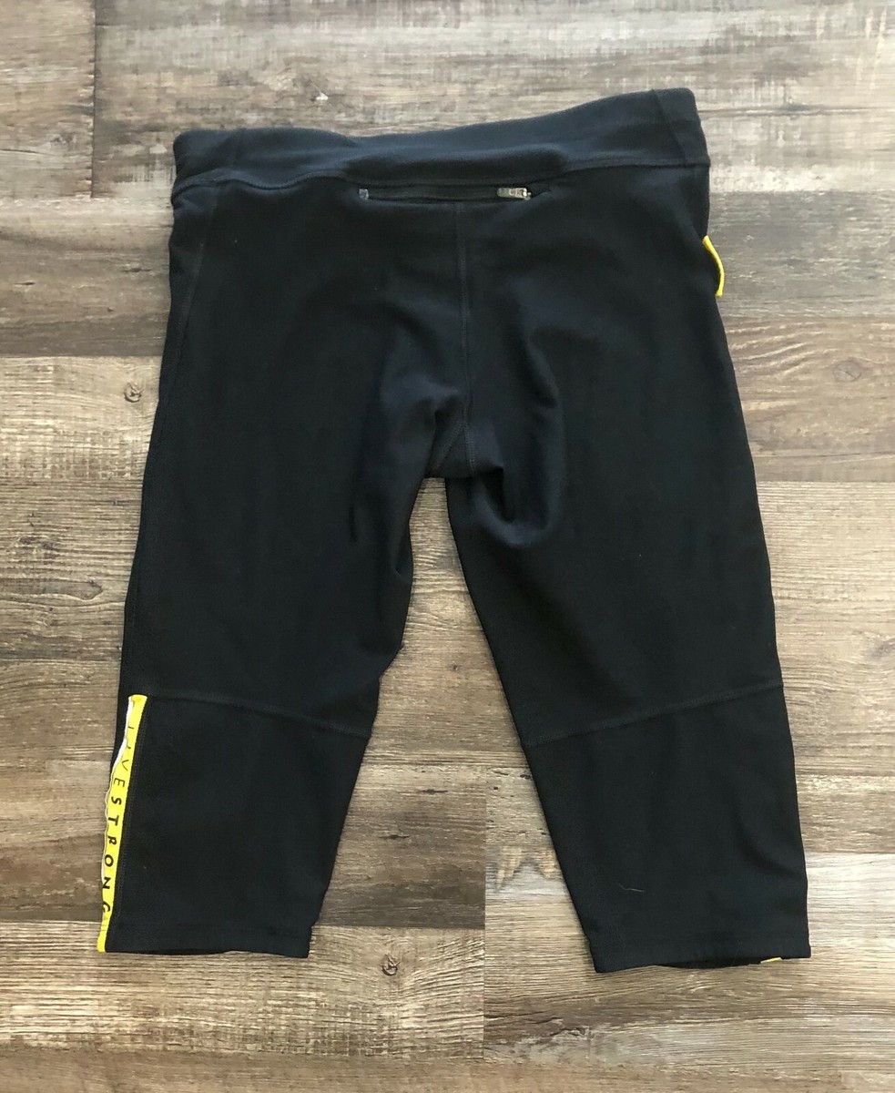 Nike Dri Fit Womens Small Black & Yellow Livestrong Capri Yoga