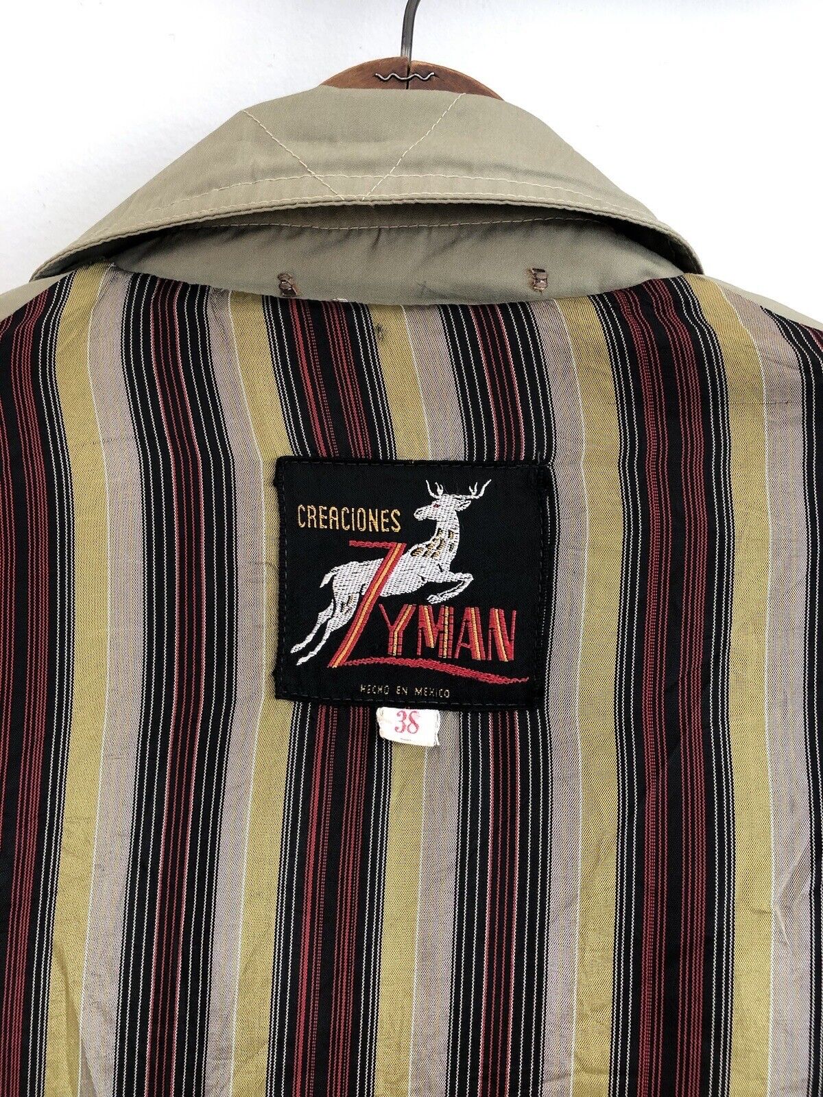 VTG 70s Zyman Creaciones Trench Jacket Plaid Silk… - image 15