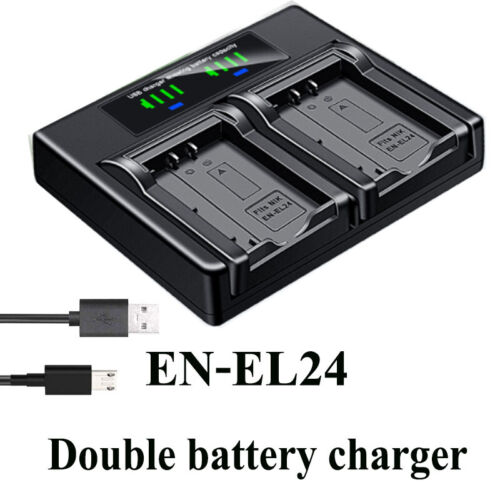Double chargeur de batterie pour Nikon EN-EL24 Nikon 1 J5 DL18-50 DL24-85 mh31 - Photo 1/4